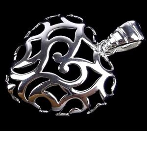 New Big Sterling Silver Heart Pendant